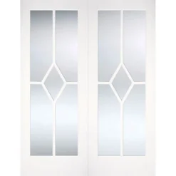 Reims Internal Glazed Primed White 5 Lite Pair Doors - 1220 X 1981mm