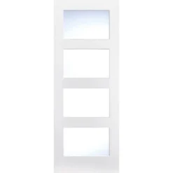 Shaker Internal Glazed Primed White 4 Lite Door - 838 X 1981mm