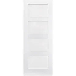 Shaker Internal Primed White 4 Panel Fire Door - 838 X 1981mm