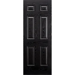 Colonial External Black GRP 6 Panel Door - 813 X 2032mm