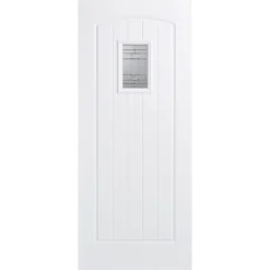 Cottage External Glazed White GRP 1 Lite Door - 813 X 2032mm