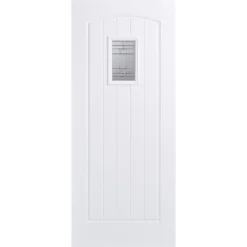 Cottage External Glazed White GRP 1 Lite Door - 838 X 1981mm
