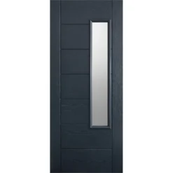 Newbury External Glazed Anthracite Grey GRP 1 Lite Door - 838 X 1981mm