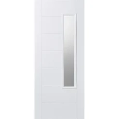 Newbury External Glazed White GRP 1 Lite Door - 838 X 1981mm