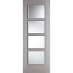 Vancouver Internal Glazed Prefinished Light Grey 4 Lite Door - 686 X 1981mm