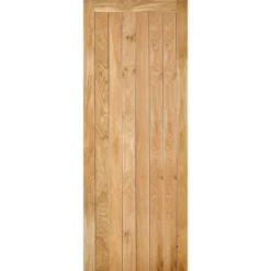 Framed And Ledged Internal Unfinished Oak Door - 686 X 1981mm