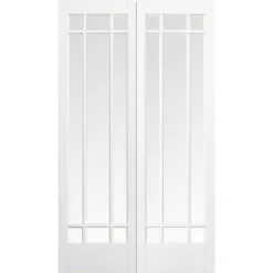 Manhattan - Glazed White - Primed Internal Door - 1981 X 1168 X 40mm