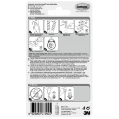 Command Self-Adhesive Small Metallic Hooks Stainless Steel Colour - 4 Hooks - 5 Strips -COMMAND Sales Store 12829274 3114833196617138