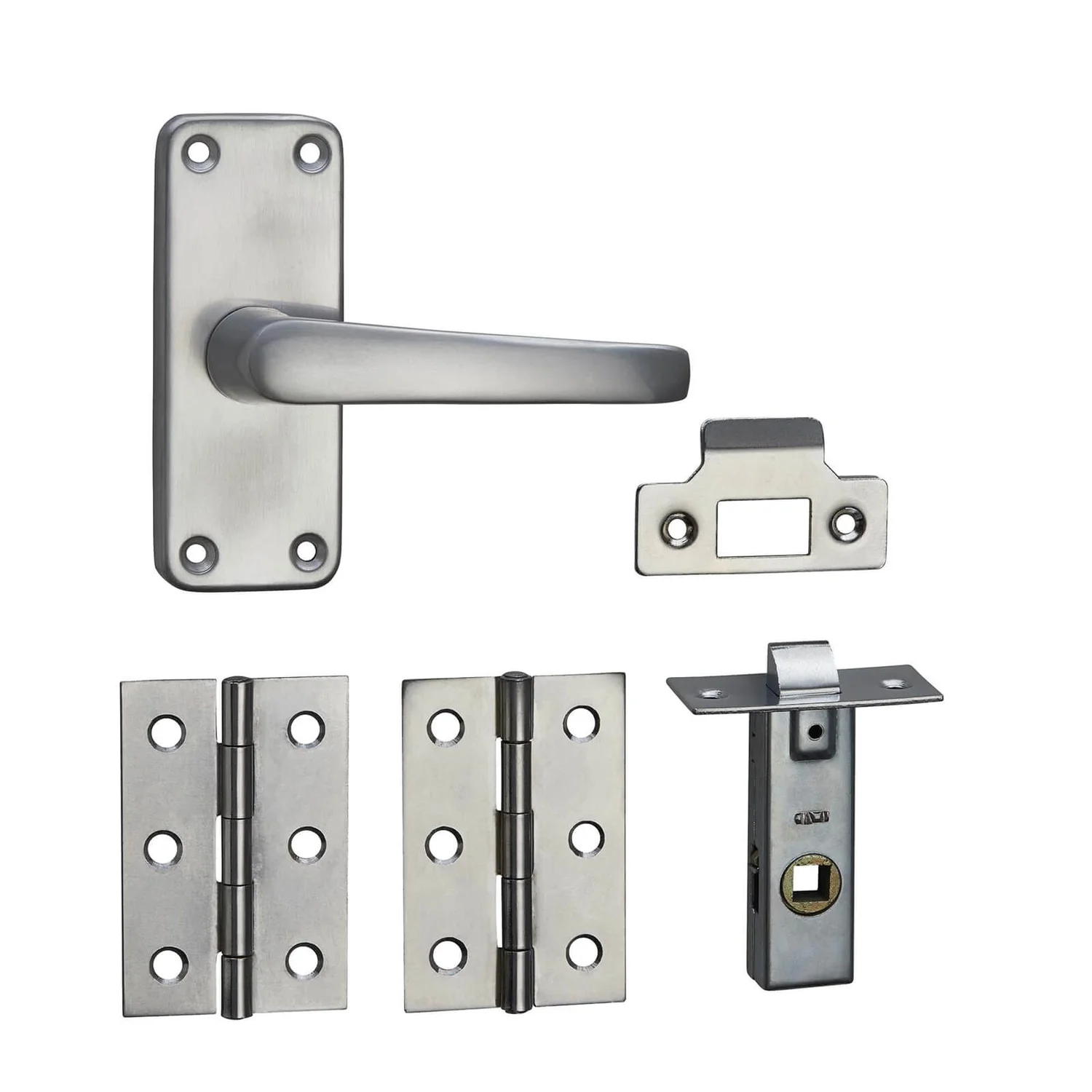 None Homebuild Short Backplate Internal Door Pack - Brushed Aluminium 1 None Homebuild Short Backplate Internal Door Pack - Brushed Aluminium