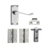 None Homebuild Victorian Scroll Short Backplate Internal Door Pack - Polished Chrome