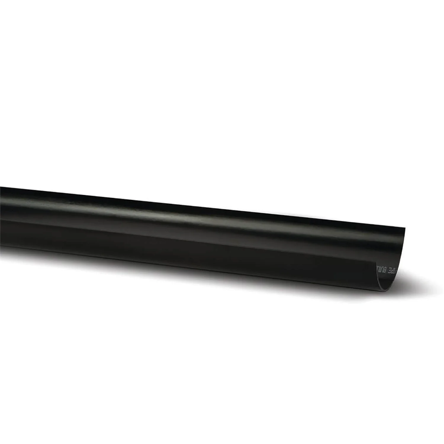 Polypipe Half Round 75mm 2m Gutter Black 1 Polypipe Half Round 75mm 2m Gutter Black