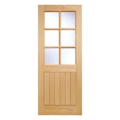 Cottage - 6 Lite Glazed Exterior Door - Oak - 1981 X 762 X 44mm