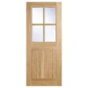 Cottage - 4 Lite Glazed Exterior Door - Oak - 1981 X 838 X 44mm