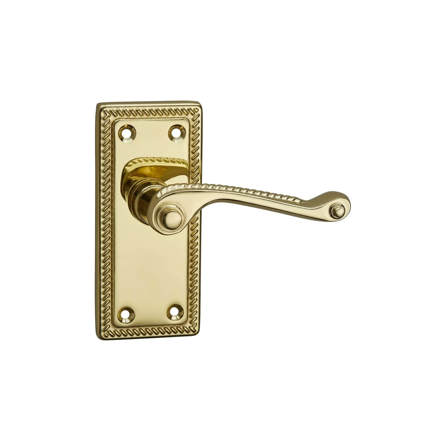 None Homebuild Georgian Short Backplate Internal Door Pack - Polished Brass 2 None Homebuild Georgian Short Backplate Internal Door Pack - Polished Brass - Image 2
