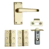 None Homebuild Victorian Straight Short Backplate Internal Door Pack - Polished Brass