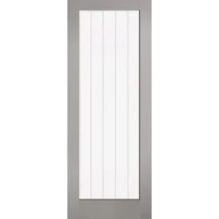 Textured - Vertical 1 Lite - Grey Internal Door - 1981 X 762 X 35mm