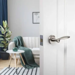 Sandleford Aquila Lever On Rose Set - Brushed Nickel -COMMAND Sales Store 12835260 5084832993202528