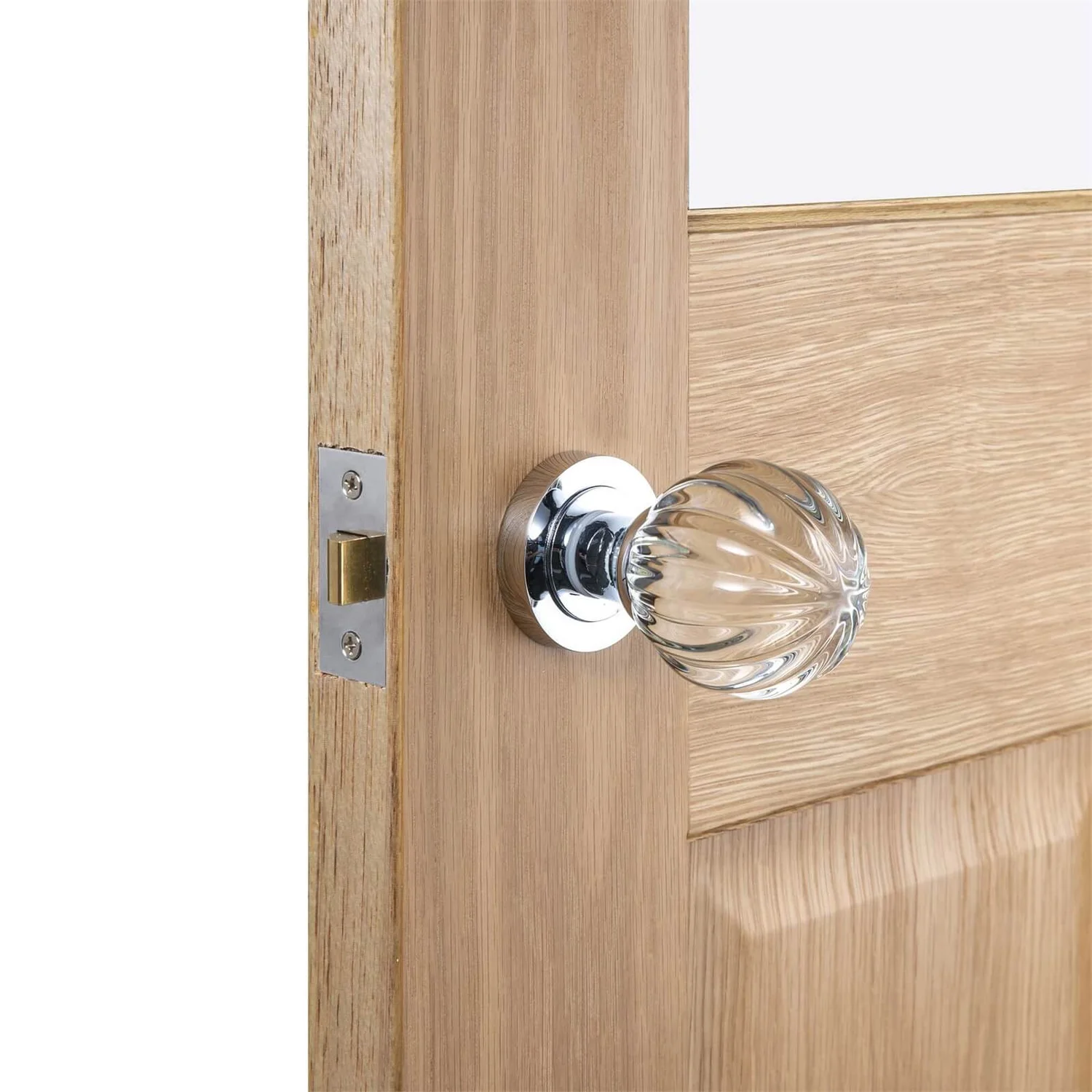 Sandleford Terni Glass Mortice Knob Set - Polished Chrome 2 Sandleford Terni Glass Mortice Knob Set - Polished Chrome - Image 2