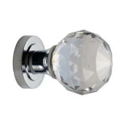Sandleford Monza Glass Mortice Knob Set - Polished Chrome