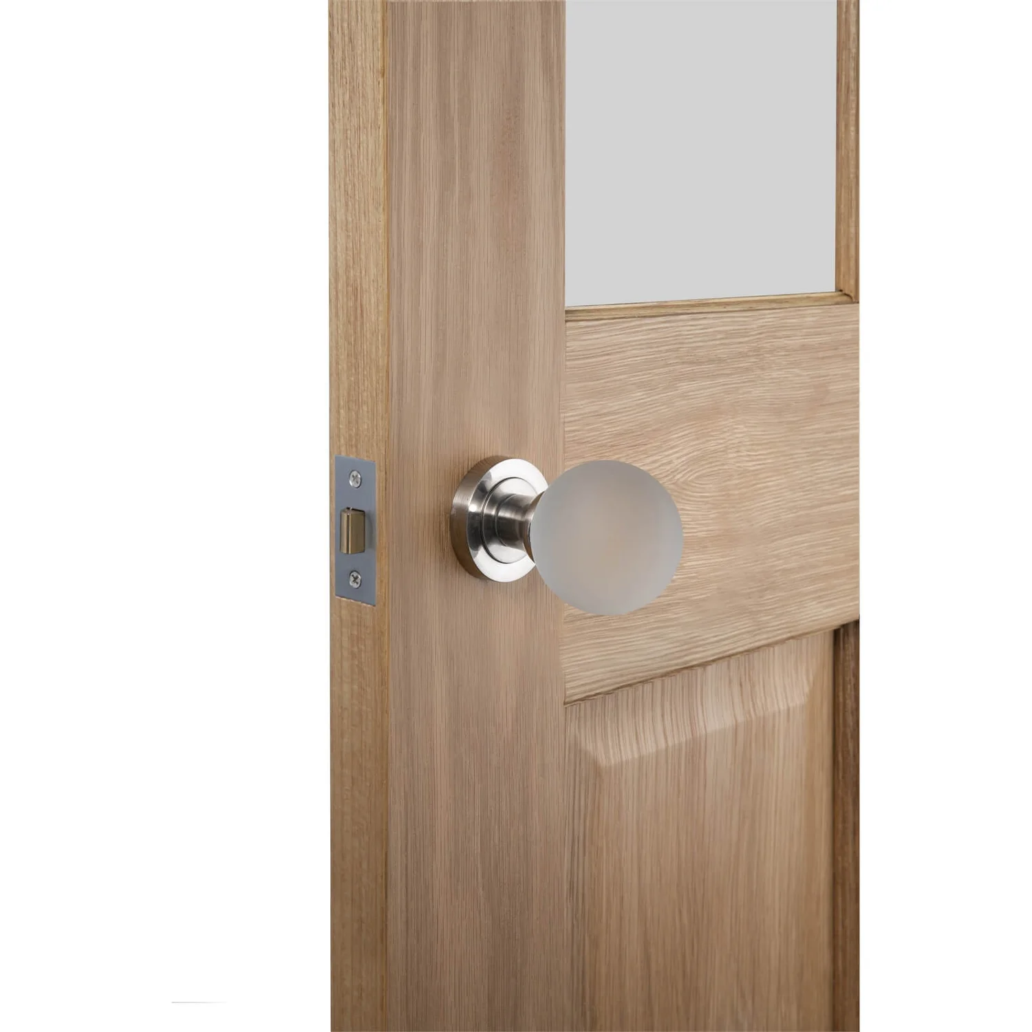 Sandleford Novara Glass Mortice Knob Set - Brushed Nickel 2 Sandleford Novara Glass Mortice Knob Set - Brushed Nickel - Image 2