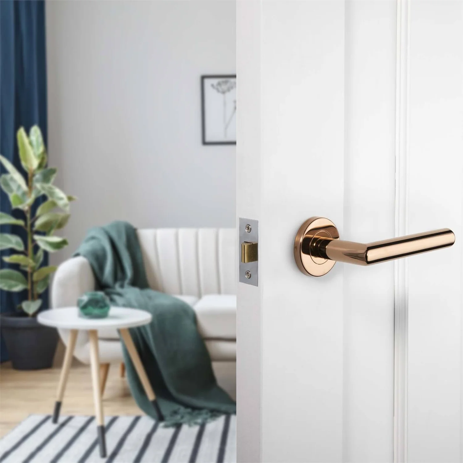 Sandleford Rosedale Lever On Rose Set - Polished Copper Stainless Steel 2 Sandleford Rosedale Lever On Rose Set - Polished Copper Stainless Steel - Image 2