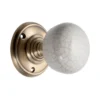 Sandleford Pittville Ceramic Mortice Knob Set - Cream Crackle & Antique Brass
