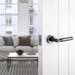 Sandleford Rothwell Lever On Rose Set - Dual Tone Polished & Black Nickel -COMMAND Sales Store 12835781 1374832954778486