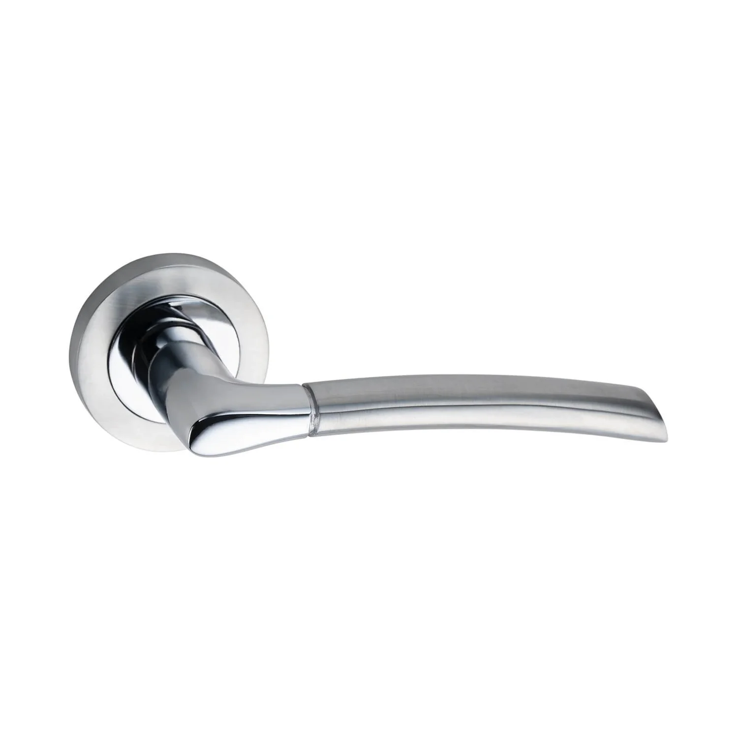 Sandleford Kenton Lever On Rose Set - Dual Tone Polished & Brushed Chrome 1 Sandleford Kenton Lever On Rose Set - Dual Tone Polished & Brushed Chrome