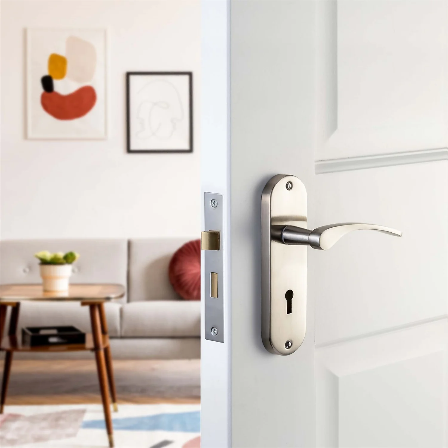 Sandleford Moreton Lock Lever Set - Brushed Nickel 2 Sandleford Moreton Lock Lever Set - Brushed Nickel - Image 2