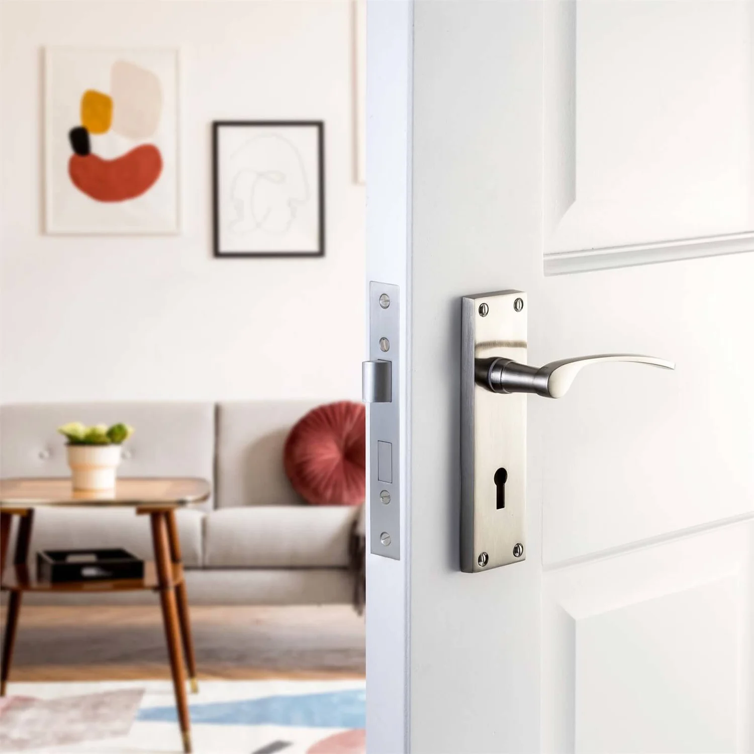 Sandleford Hartwell Lock Lever Set - Brushed Nickel 3 Sandleford Hartwell Lock Lever Set - Brushed Nickel - Image 3