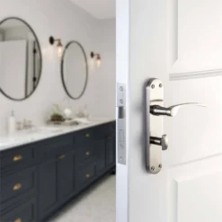 Sandleford Denton Bathroom Lever Set - Brushed Nickel 5 Sandleford Denton Bathroom Lever Set - Brushed Nickel -COMMAND Sales Store 12835944 1294832955104508