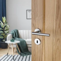 Sandleford Round Keyhole Escutcheon - Brushed Stainless Steel -COMMAND Sales Store 12836049 1914833171482631