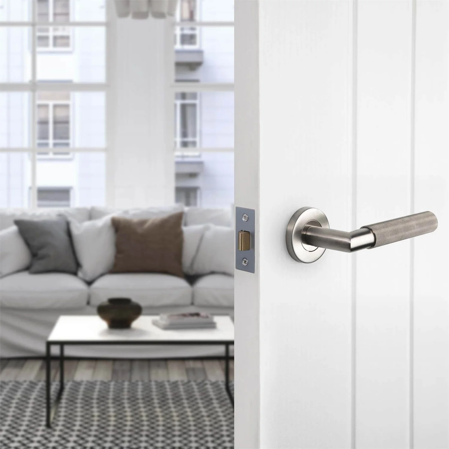 Sandleford Savona Lever On Rose Set - Brushed Stainless Steel 3 Sandleford Savona Lever On Rose Set - Brushed Stainless Steel - Image 3