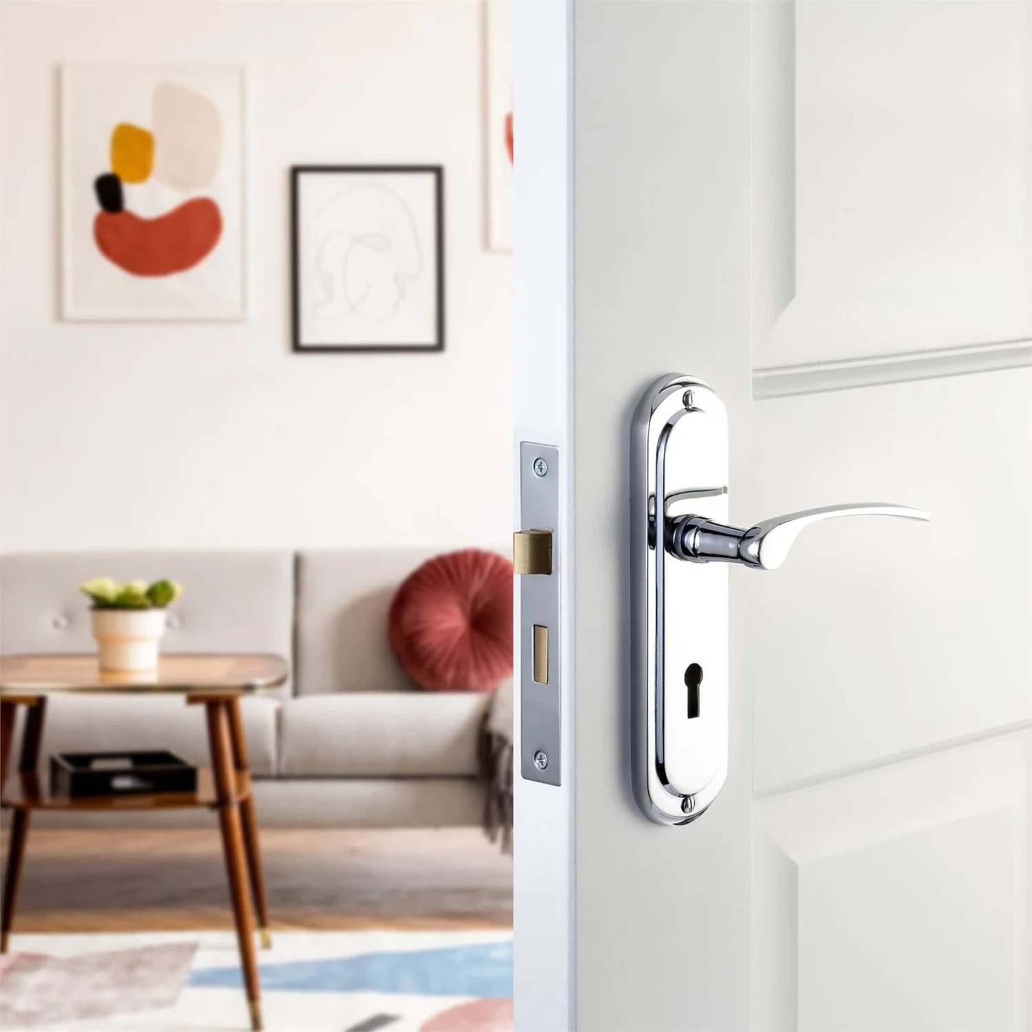 Sandleford Hainton Lock Lever Set - Polished Chrome 3 Sandleford Hainton Lock Lever Set - Polished Chrome - Image 3