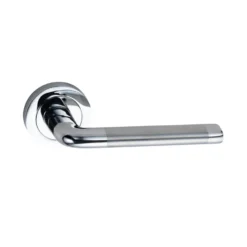 Sandleford Elmore Lever On Rose Set - Dual Tone Polished & Brushed Chrome