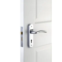 Sandleford Winslow Lock Lever Set - Dual Tone Polished & Brushed Chrome -COMMAND Sales Store 12836112 5224832954833833