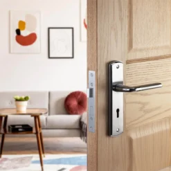 Sandleford Aston Lock Lever Set - Dual Tone Polished & Brushed Chrome -COMMAND Sales Store 12836230 1544832953887804