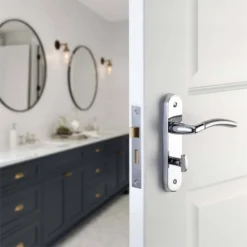 Sandleford Winslow Bathroom Lever Set - Dual Tone Polished & Brushed Chrome -COMMAND Sales Store 12836233 1834832952271707