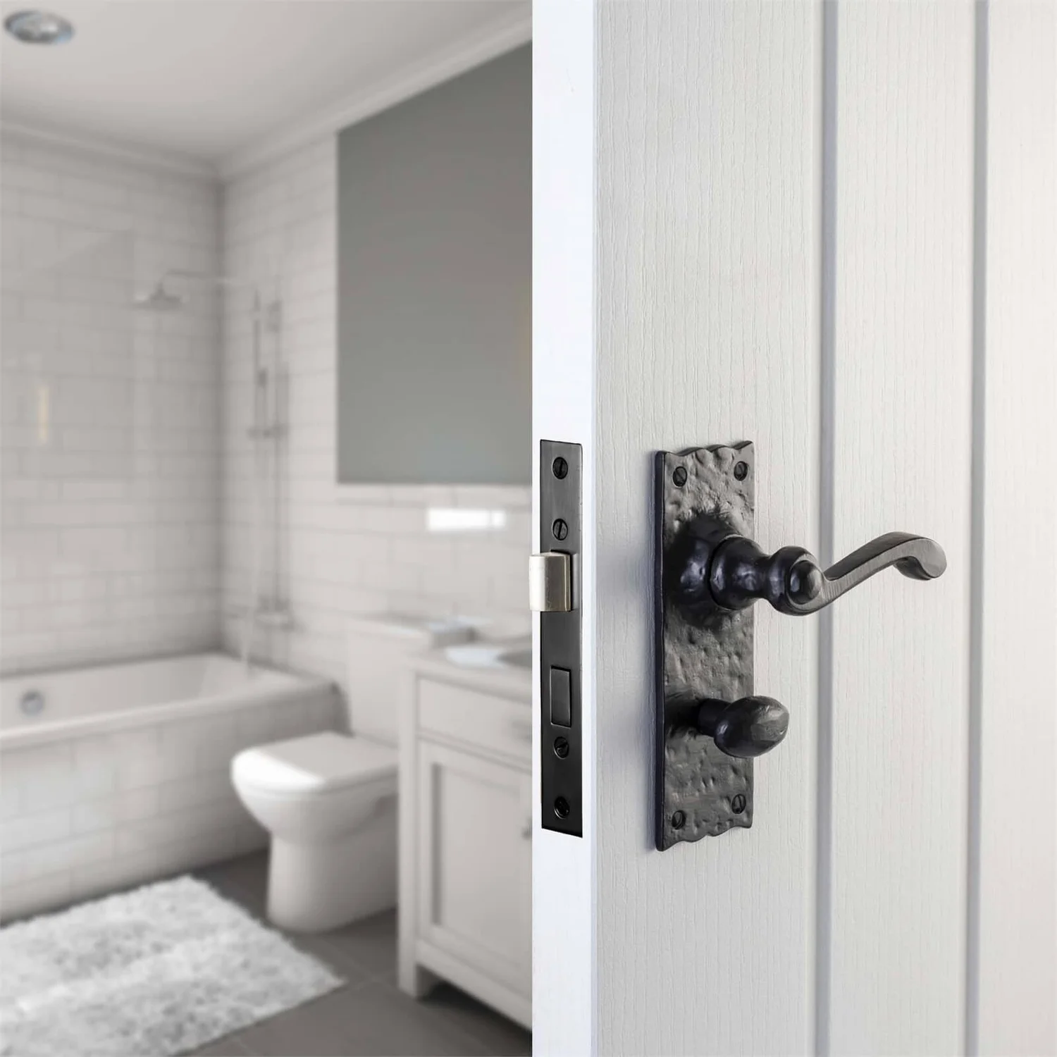 Sandleford Ludlow Bathroom Lever Set - Black Iron 3 Sandleford Ludlow Bathroom Lever Set - Black Iron - Image 3