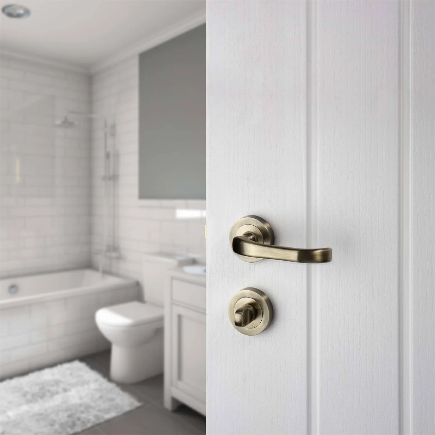 Sandleford Round Bathroom Escutcheon - Antique Brass 3 Sandleford Round Bathroom Escutcheon - Antique Brass - Image 3