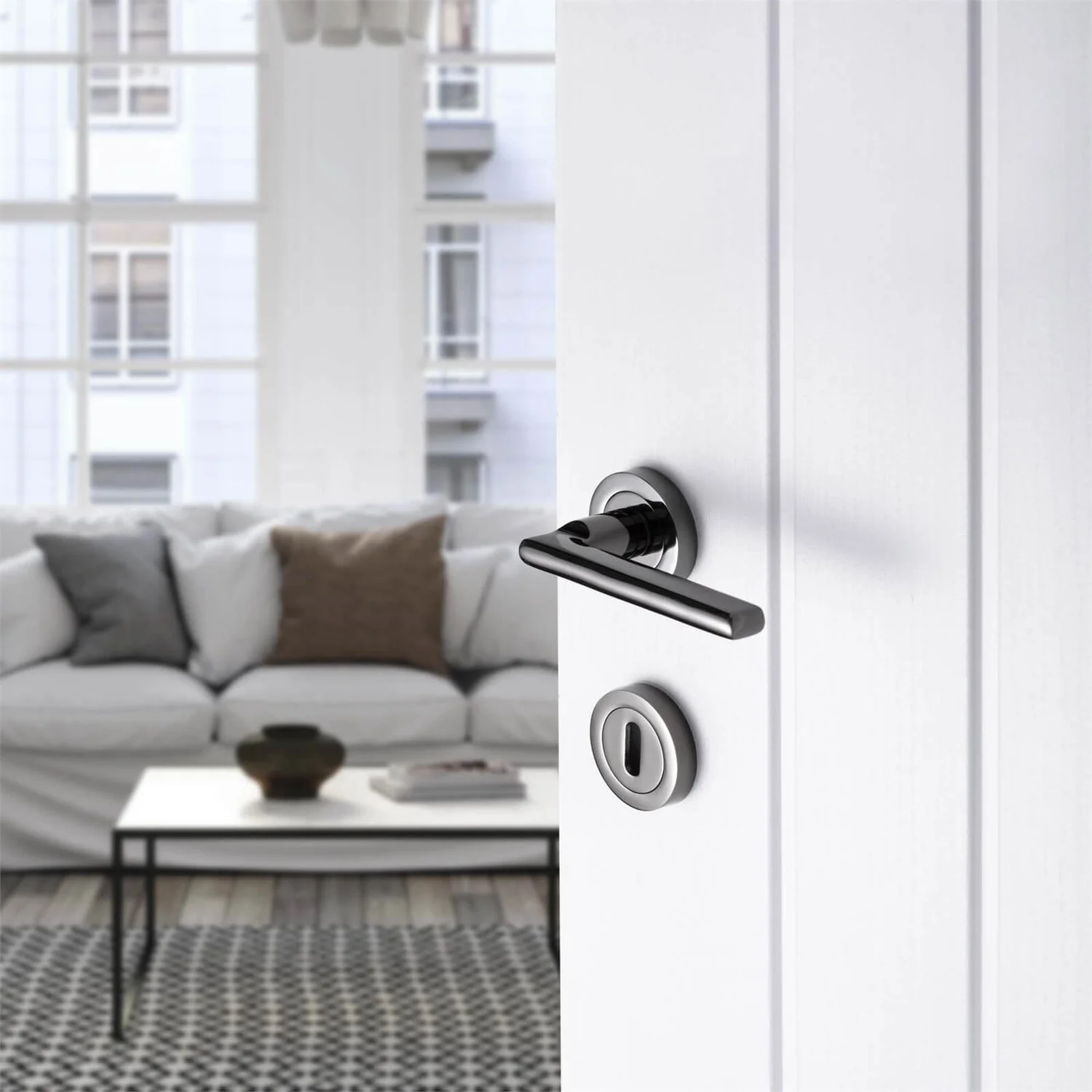 Sandleford Round Keyhole Escutcheon - Black Nickel 3 Sandleford Round Keyhole Escutcheon - Black Nickel - Image 3