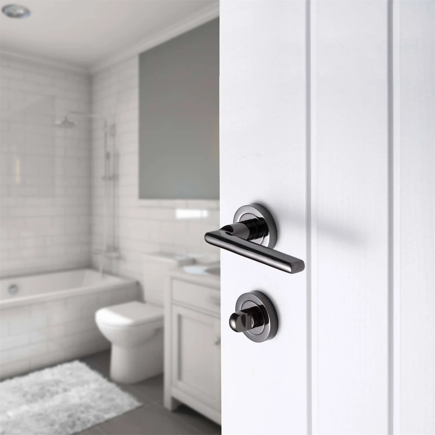 Sandleford Round Bathroom Escutcheon - Black Nickel 2 Sandleford Round Bathroom Escutcheon - Black Nickel - Image 2