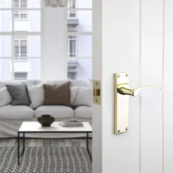 Sandleford Hartwell Latch Lever Set - Polished Brass -COMMAND Sales Store 12836375 1334832953209372
