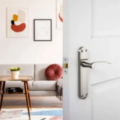 Sandleford Denton Latch Lever Set - Brushed Nickel -COMMAND Sales Store 12836383 2414832952647307