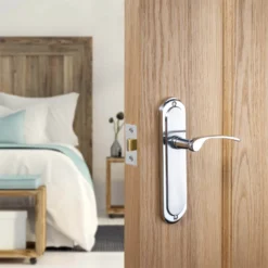 Sandleford Hainton Latch Lever Set - Dual Tone Polished & Brushed Chrome -COMMAND Sales Store 12836395 2774832954750109