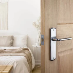 Sandleford Aston Latch Lever Set - Dual Tone Polished & Brushed Chrome -COMMAND Sales Store 12836452 1134832953609749