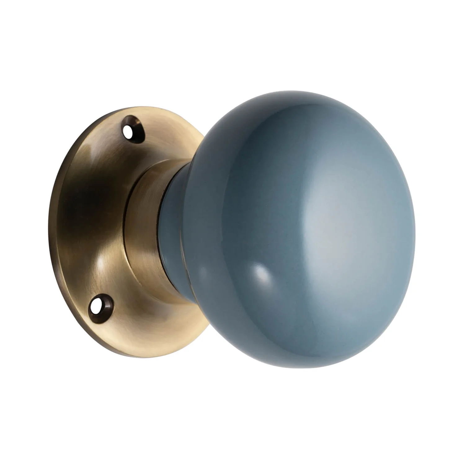 Sandleford Stratton Ceramic Mortice Knob Set - Blue And Antique Brass 1 Sandleford Stratton Ceramic Mortice Knob Set - Blue And Antique Brass