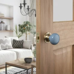 Sandleford Stratton Ceramic Mortice Knob Set - Blue And Antique Brass 5 Sandleford Stratton Ceramic Mortice Knob Set - Blue And Antique Brass -COMMAND Sales Store 12836454 3094832954659752