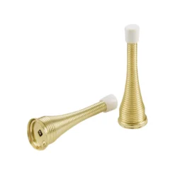 None Brass Spring Door Stop - 2 Pack