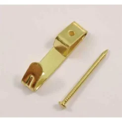 None Small Picture Hook - Brass - 8 Pack